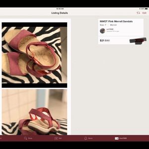 Private listing NWOT Pink Merrill sandals
